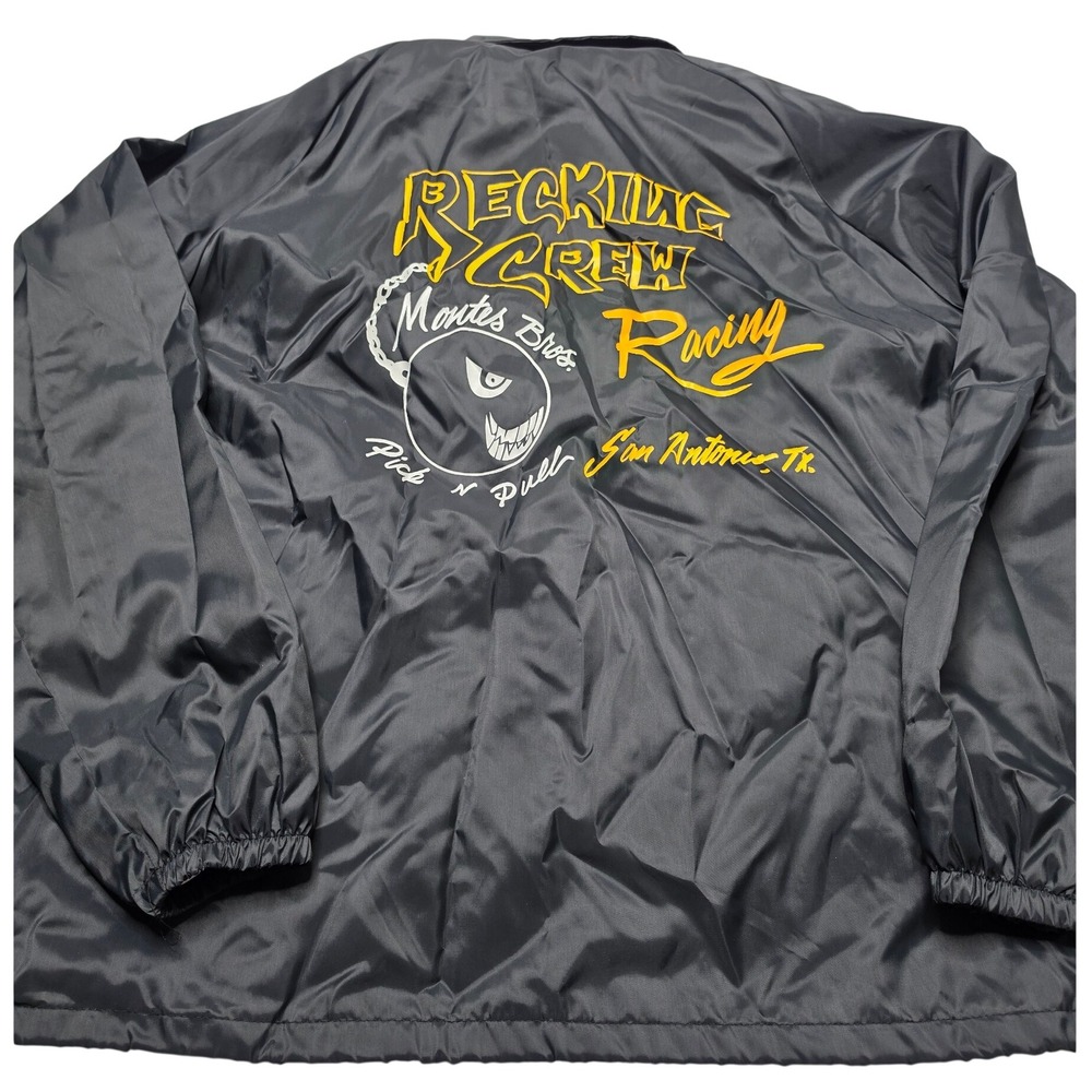 Taylor Reckling Crew Racing Coaches Jacket Mens XXL Black Windbreaker USA Made
